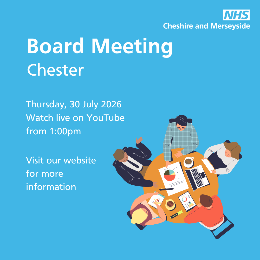 Board meeting announcement for Chester on Thursday, 30 July 2026, with a note to watch live on YouTube from 1:00 PM and a prompt to visit the website for more information.